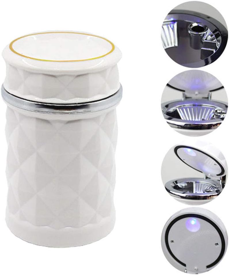 7932 Car Cupholder Travel Ashtray with Lid and LED Light, Portable with Blue LED Light Ideal Decorative Cigar Ash Bucket, Cigarette Ashtray, Car Waste Bin 7932 Car Cupholder Travel Ashtray with Lid and LED Light, Portable with Blue LED Light Ideal Decorative Cigar Ash Bucket, Cigarette Ashtray, Car Waste Bin